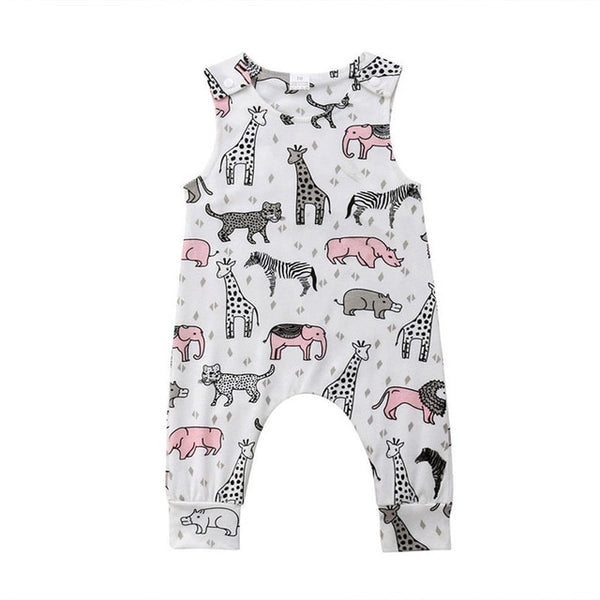 Cute Newborn Baby Girl Boy Animal Romper Jumpsuit Trouser Outfit Clothes Summer 6M-3Y For Leisure Children Clothes tank top cutoff sleeve long pant onesie one piece - Here Comes A Baby