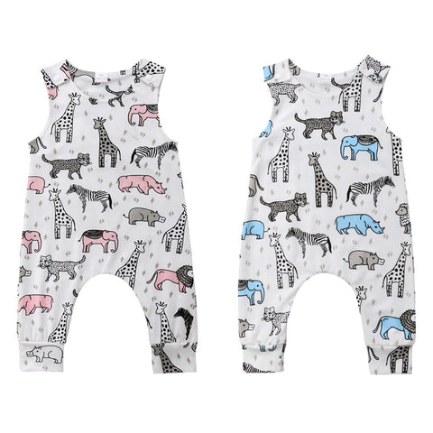 Cute Newborn Baby Girl Boy Animal Romper Jumpsuit Trouser Outfit Clothes Summer 6M-3Y For Leisure Children Clothes tank top cutoff sleeve long pant onesie one piece - Here Comes A Baby